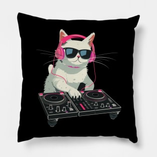 Cat DJ Rising Pillow