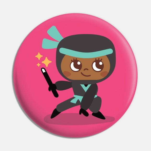 Teal Ninja Pin by Language Ninjas