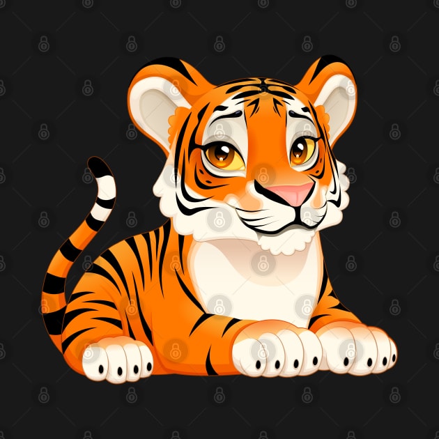 Baby tiger with cute eyes by ddraw
