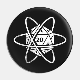 Retro Roleplaying Game D20 Atom Pin