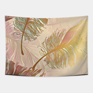 Shimmering Gold Leaf Pattern for Positivity 6 Tapestry