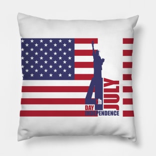 4th of july celebration as independence day with American flag, stars and stripes Pillow