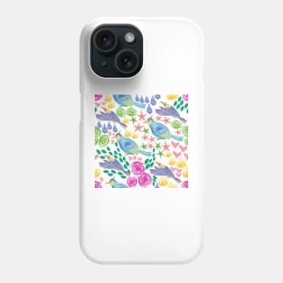 Whimsical birds pattern Phone Case