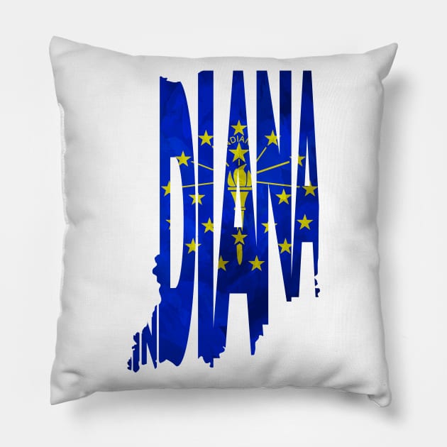 Indiana Typo Map Pillow by inspirowl