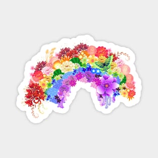 Kimono-Style Flower Rainbow Magnet