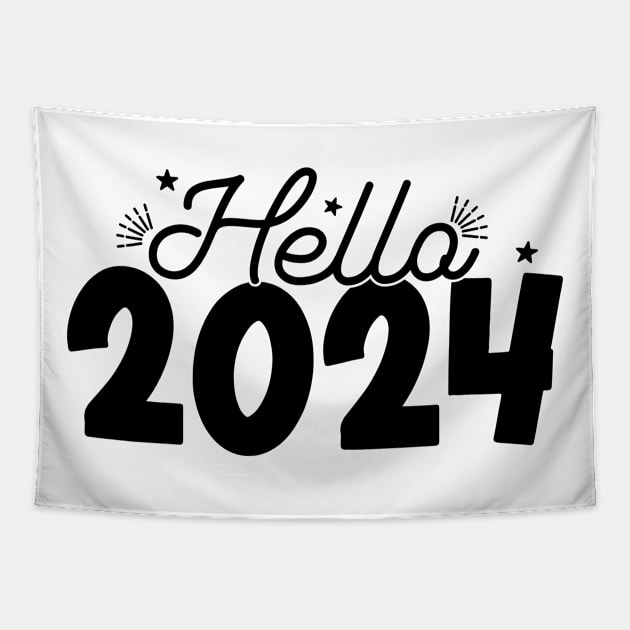 Hello 2024 Tapestry by MZeeDesigns