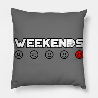 WEEKENDS SMILEY EMOJI ICONS Pillow