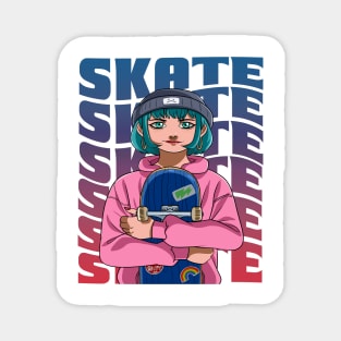 Girl Skater Skateboarder Skateboarding Skate Sk8er Girl Magnet