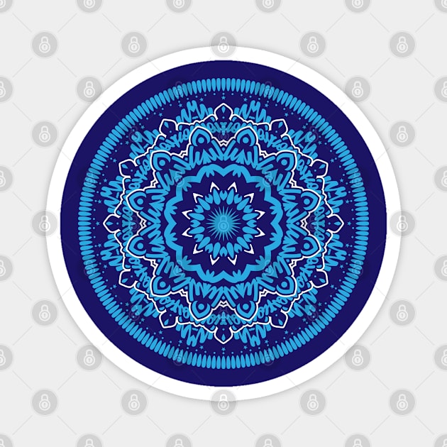 Flower Mandala Blue Magnet by CreativeWear