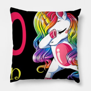 I Turned 10 in quarantine Cute Unicorn Dabbing Pillow