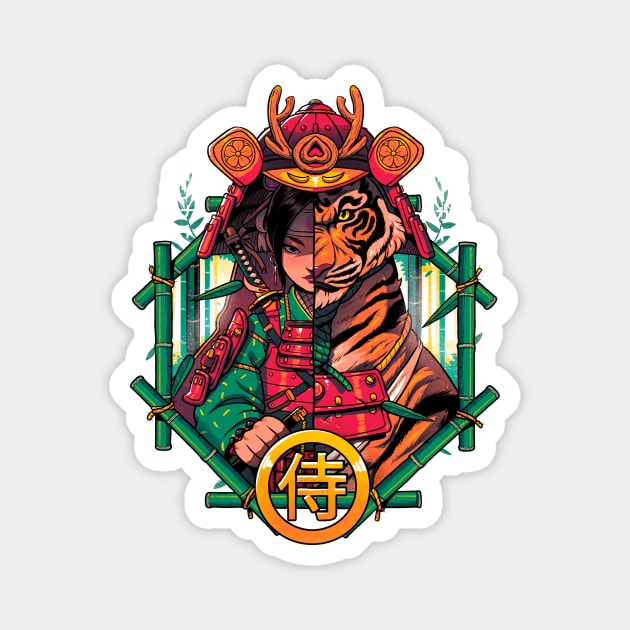 Inner Samurai Tiger Magnet by BrunoMota