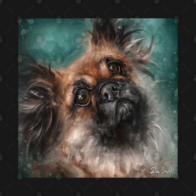 Painting of an Adorable Pekingese Dog by ibadishi