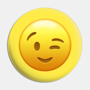 Emoji Winking Face Pin