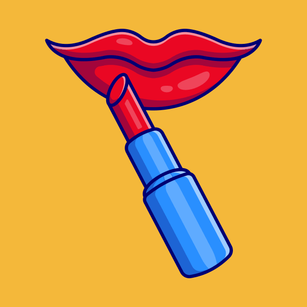 Lip And Lipstick Cartoon by Catalyst Labs