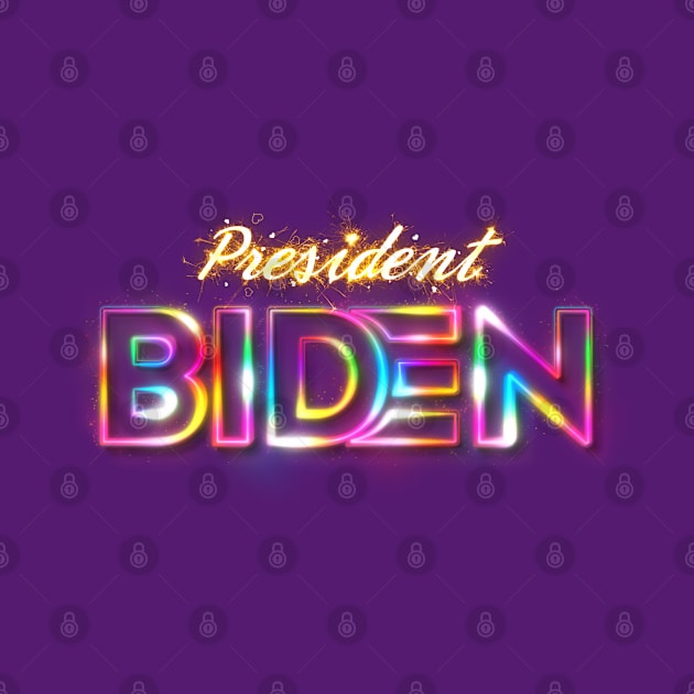 President Biden Rainbow Neo Sparkles by Ratherkool