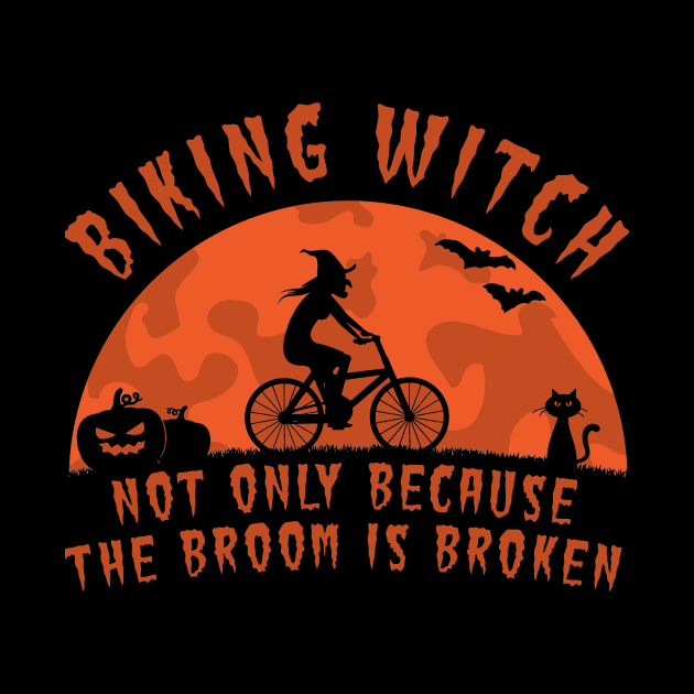 Biking Witch Halloween Biking Couple by crackdesign