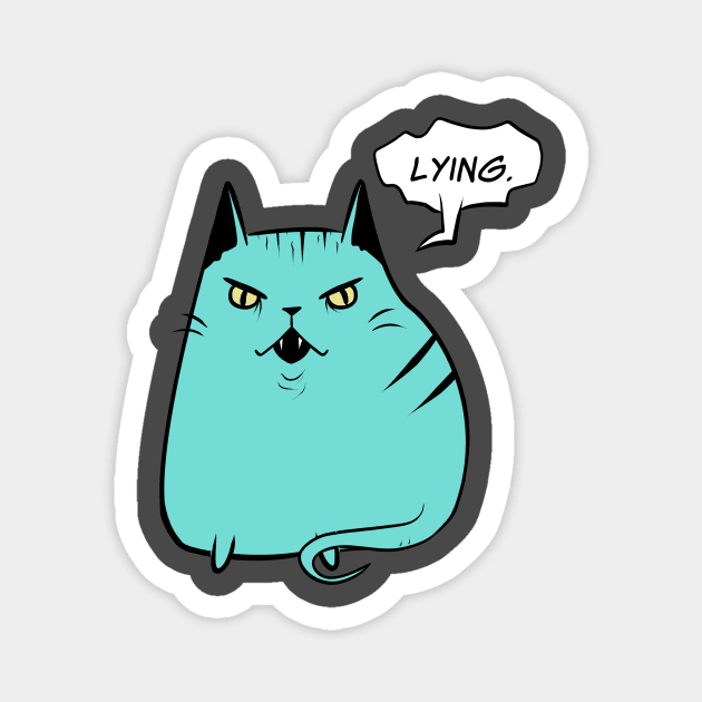 Lying Kitty Magnet by vanitygames