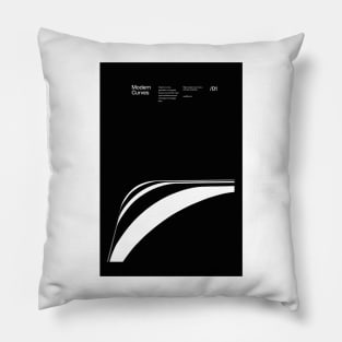 Modern Curves 01, Modern Architecture Design, minimalist Design, Modern Art, Typographic, Helvetica Pillow