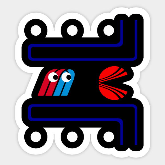 UA Ghost chasing CO Pacman - Continental Airlines - Sticker