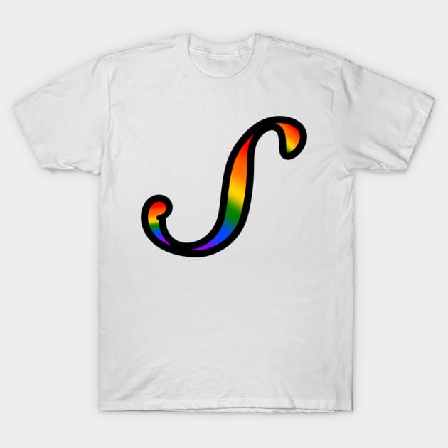 JennaBunnies Rainbow Cursive Letter T-Shirt