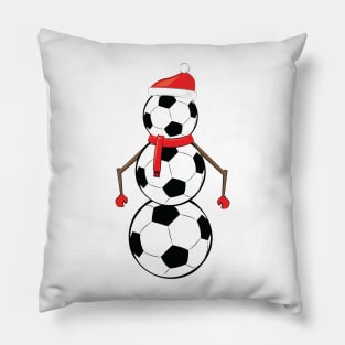 Funny Christmas Football / Soccer Snowman Pillow