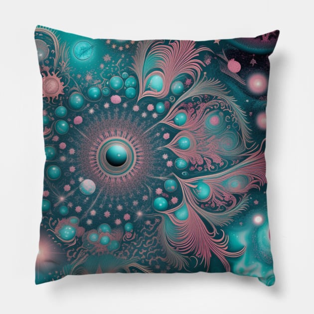 Other Worldly Designs- nebulas, stars, galaxies, planets with feathers Pillow by BirdsnStuff