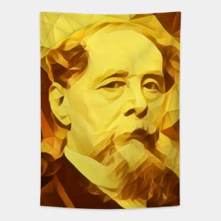 Charles Dickens Golden Portrait | charlles dickens artwork 11 Tapestry