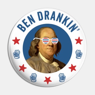 Ben Drankin': Retro Ben Franklin with Patriotic 4th of July Sunglasses Pin