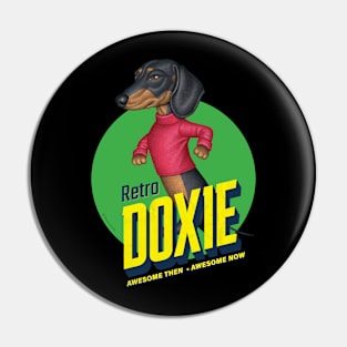 Retro Black Dachshund Walking Pin