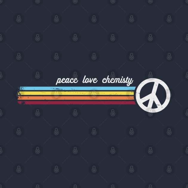 Retro Stripes Peace Love Chemistry by Jitterfly