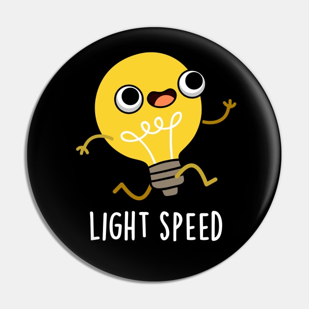 Light Speed Cute Running Bulb Pun Pin by punnybone