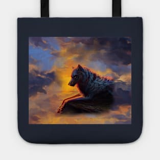 Mountain white wolf Tote