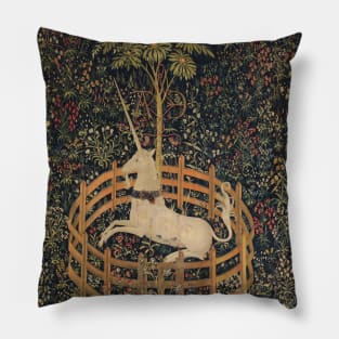 Trapped Unicorn Medieval Tapestry Pillow