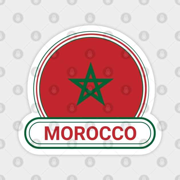 Morocco Country Badge - Morocco Flag Magnet by Yesteeyear