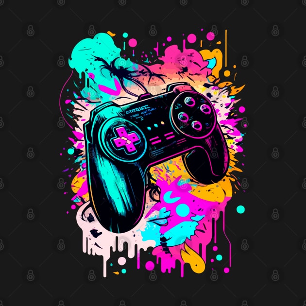 Video Games Gamer Controller Graphic Graffiti Art - Holiday Gift by MaystarUniverse