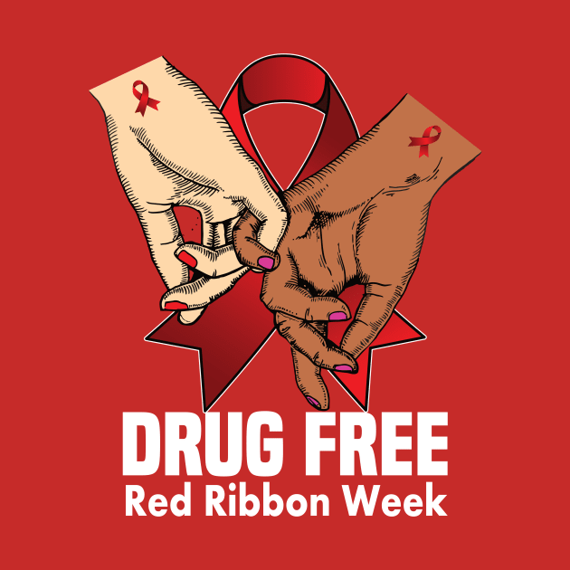 Drug free red ribbon week.. red ribbon gift by DODG99