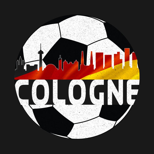 Cologne Germany Euro 2024 football—White text by Rocky Ro Designs