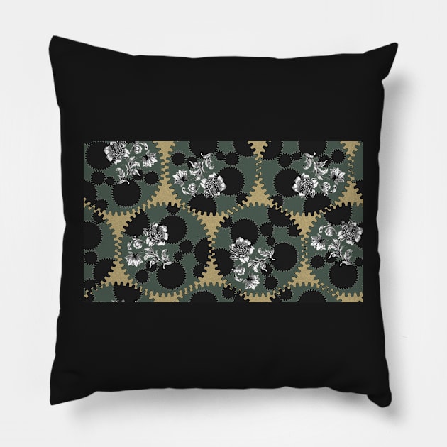 Steampunk Gears Pillow by MAMMAJAMMA