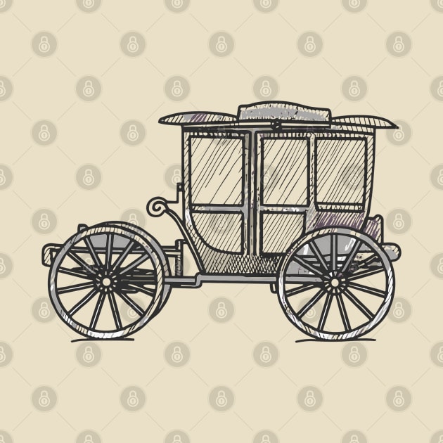 Line art of a Horse-drawn carriage by design/you/love