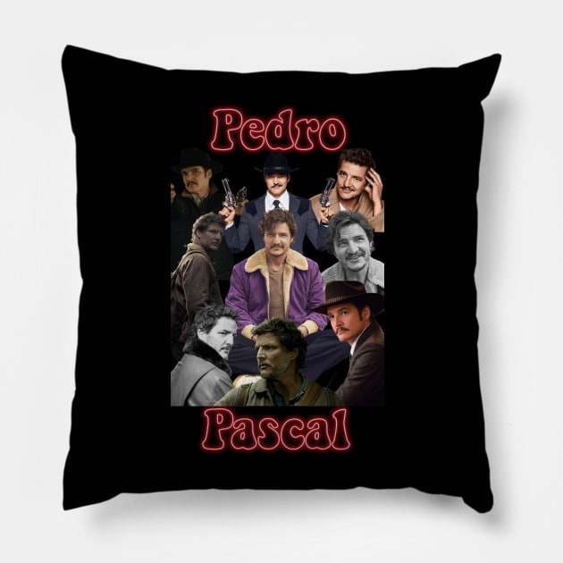 Pedro Pascal T-shirt Pillow by chicledechoclo