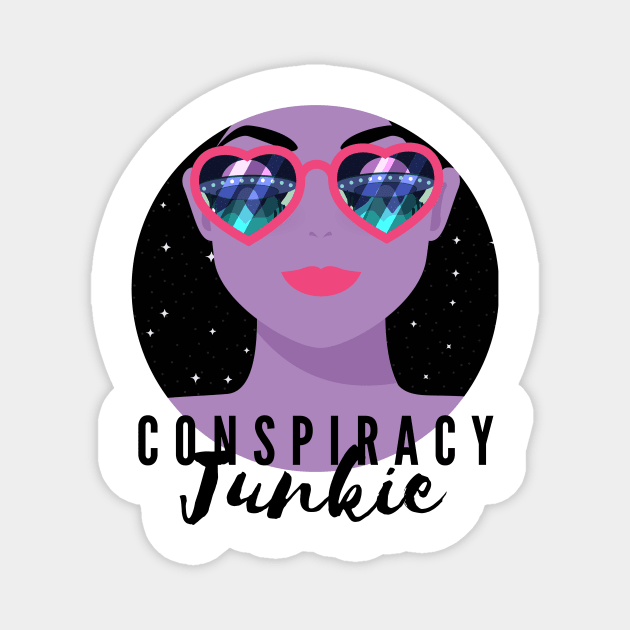 Conspiracy Junkie Magnet by Cosmic Whale Co.