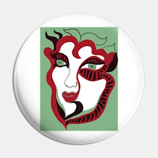 Digital Face Artwork Pin