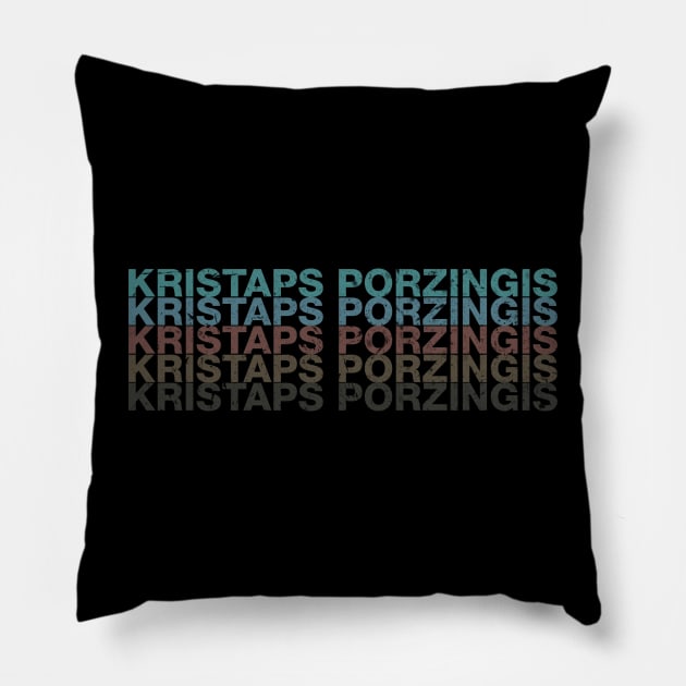 Vintage Proud Name Kristaps Sports Birthday Retro Pillow by Cierra Bauch