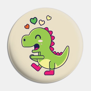 Kawaii Cute Dinosaur Cartoon valentine day Pin