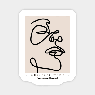 Abstract mind, Copenhagen Denmark trendy line art design Magnet