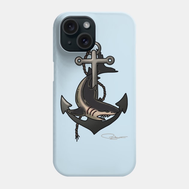 Retro Shark Tattoo Art Phone Case by PopArtCult