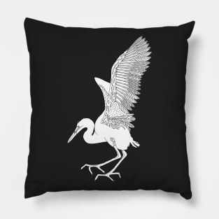 Stork Bird Illustration, Adult Coloring Design Pillow