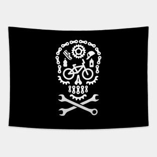 Halloween BMX bicycle motocross skull bicycle cycling Sugar Skull Dia de los Muertos Tapestry