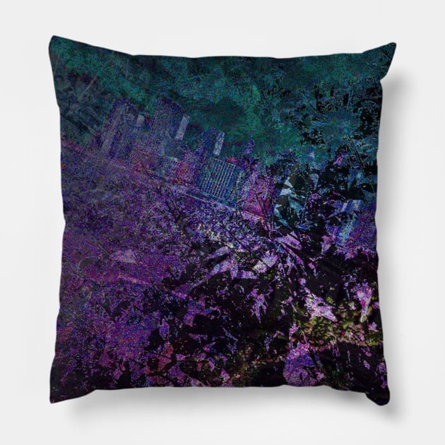 Glitched Park Pillow by IllEunoia