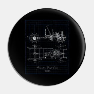 Historic Car Shaft Drive Blueprint Pin